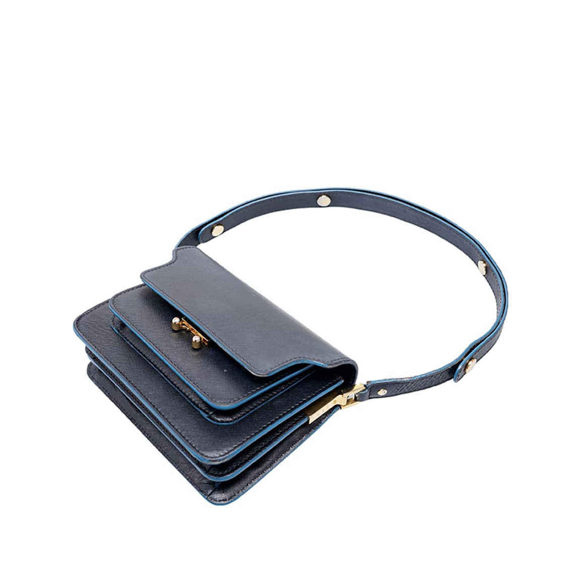 (중고) 마르니 블랙 사피아노 트렁크 미니 숄더백 상품이미지3