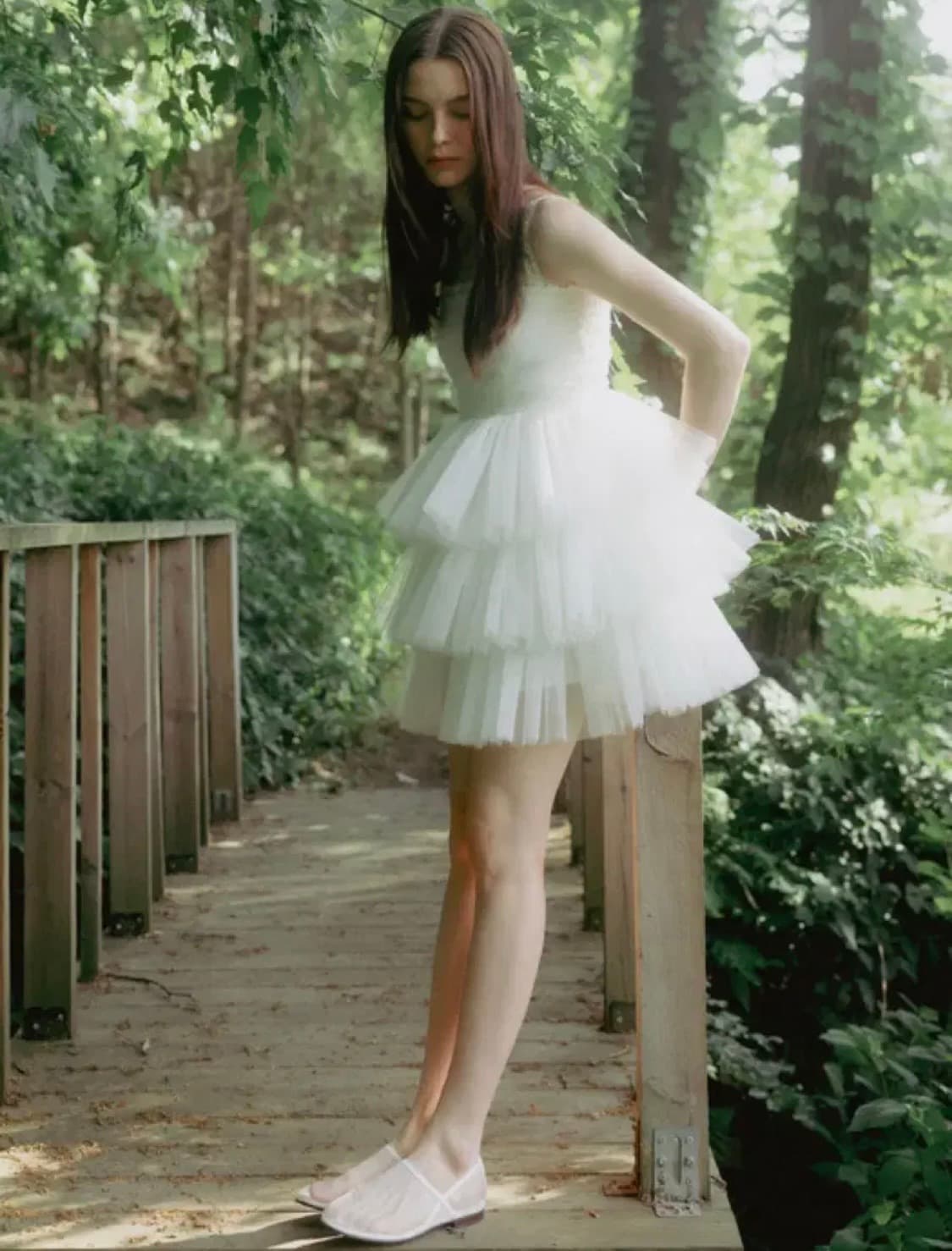 (새상품) 더티스 더블 쉬폰 드레스 화이트 셀프웨딩 웨딩촬영 상품이미지5