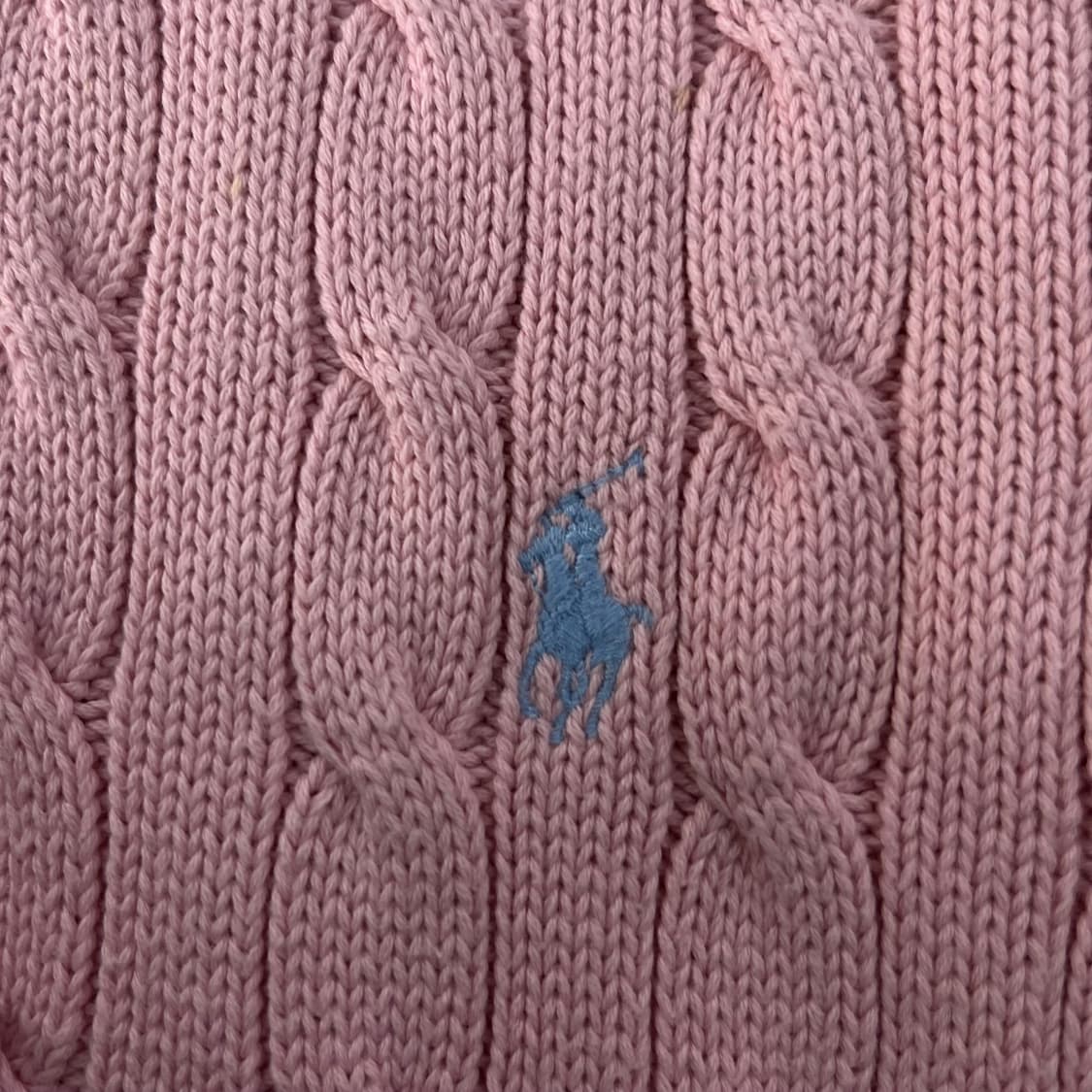 W95 폴로랄프로렌 꽈배기 핑크 후드집업 상품이미지4