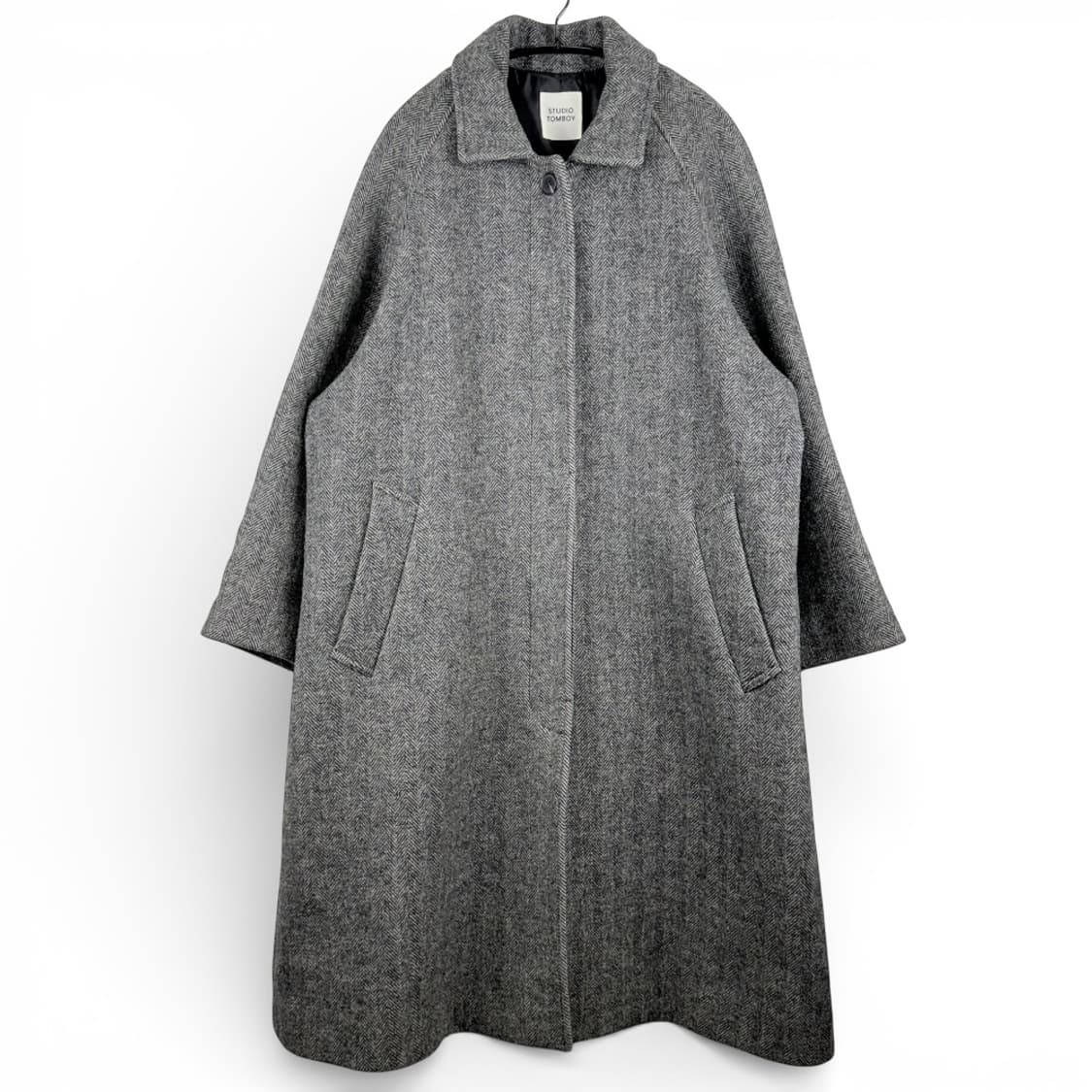 (F) 스튜디오 톰보이 해링본 발마칸 코트 그레이 상품이미지1