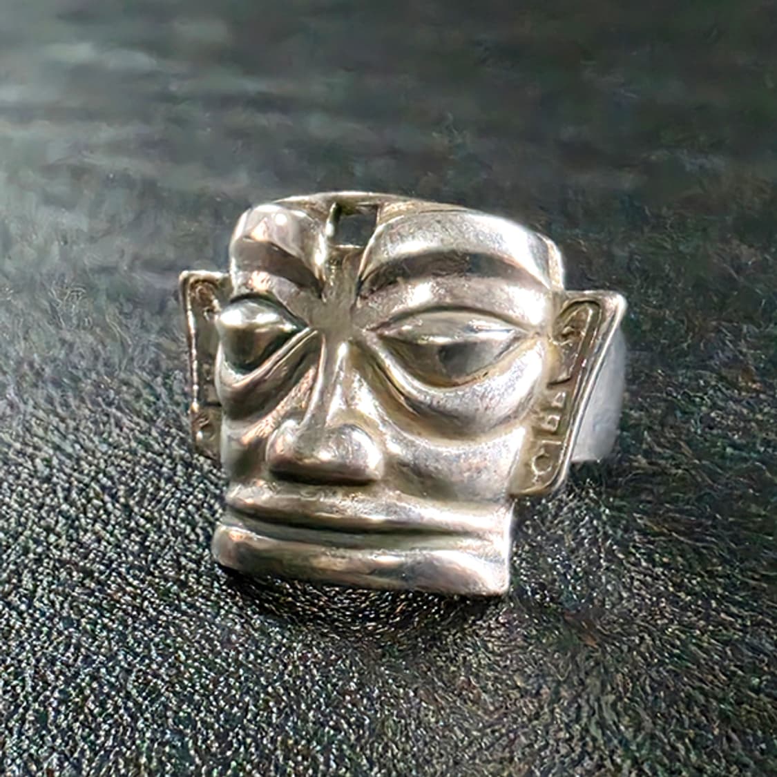 Effigy 실버 남자 엔틱 빈티지 명품 석상 부족 얼굴 반지 상품이미지3