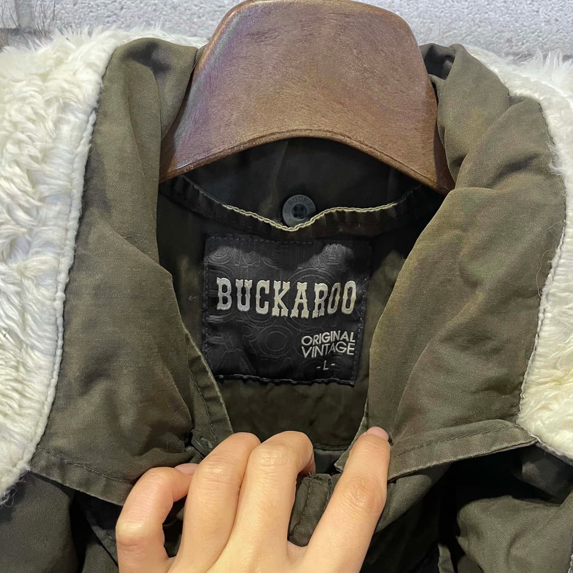 BUCKAROO 버카루 퍼후드 밀리터리 파카 멀티포켓 스트링 디테일 카키 상품이미지8