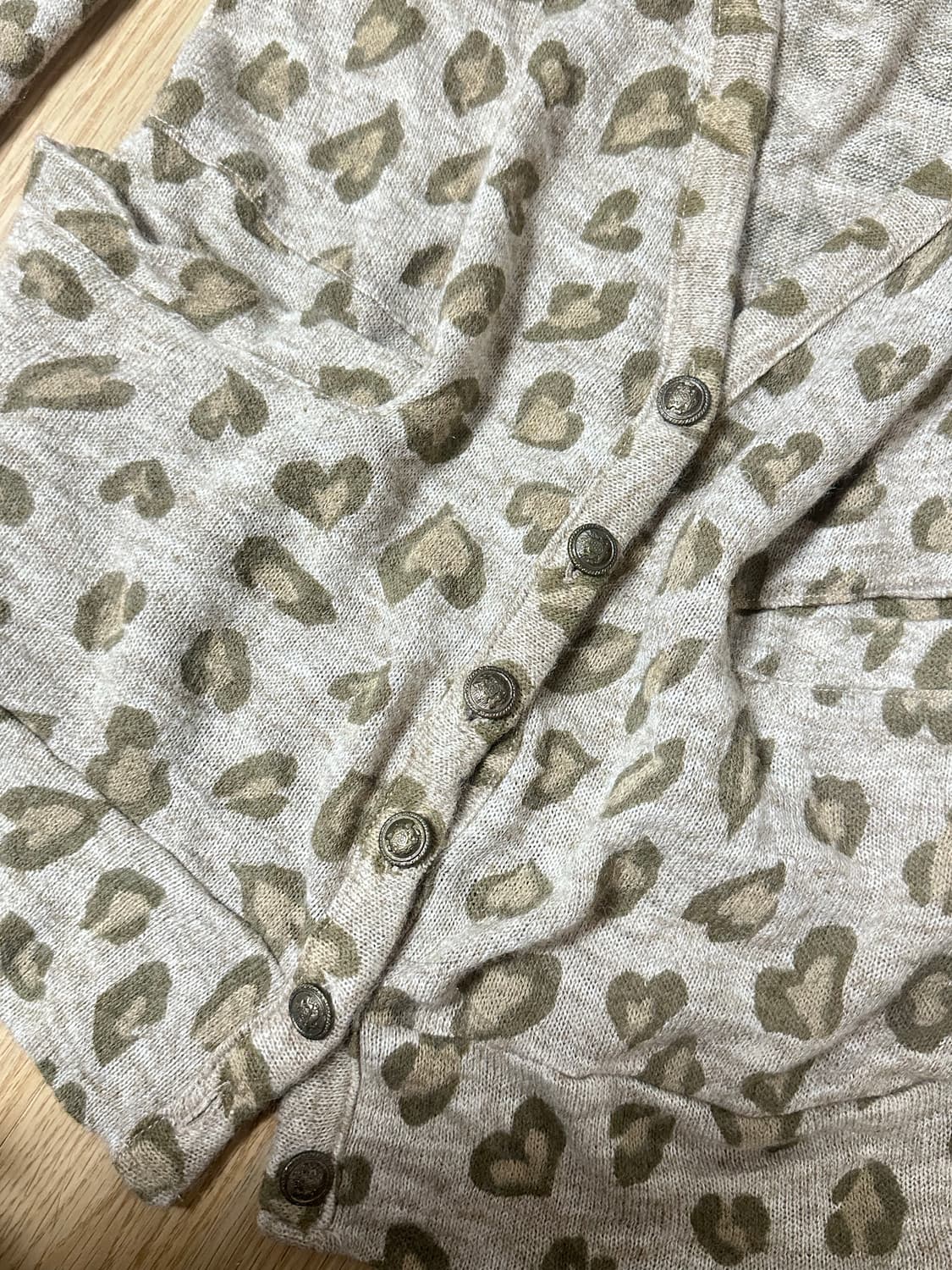 오네갸루 하트 호피패턴 루즈핏 가디건  상품이미지2