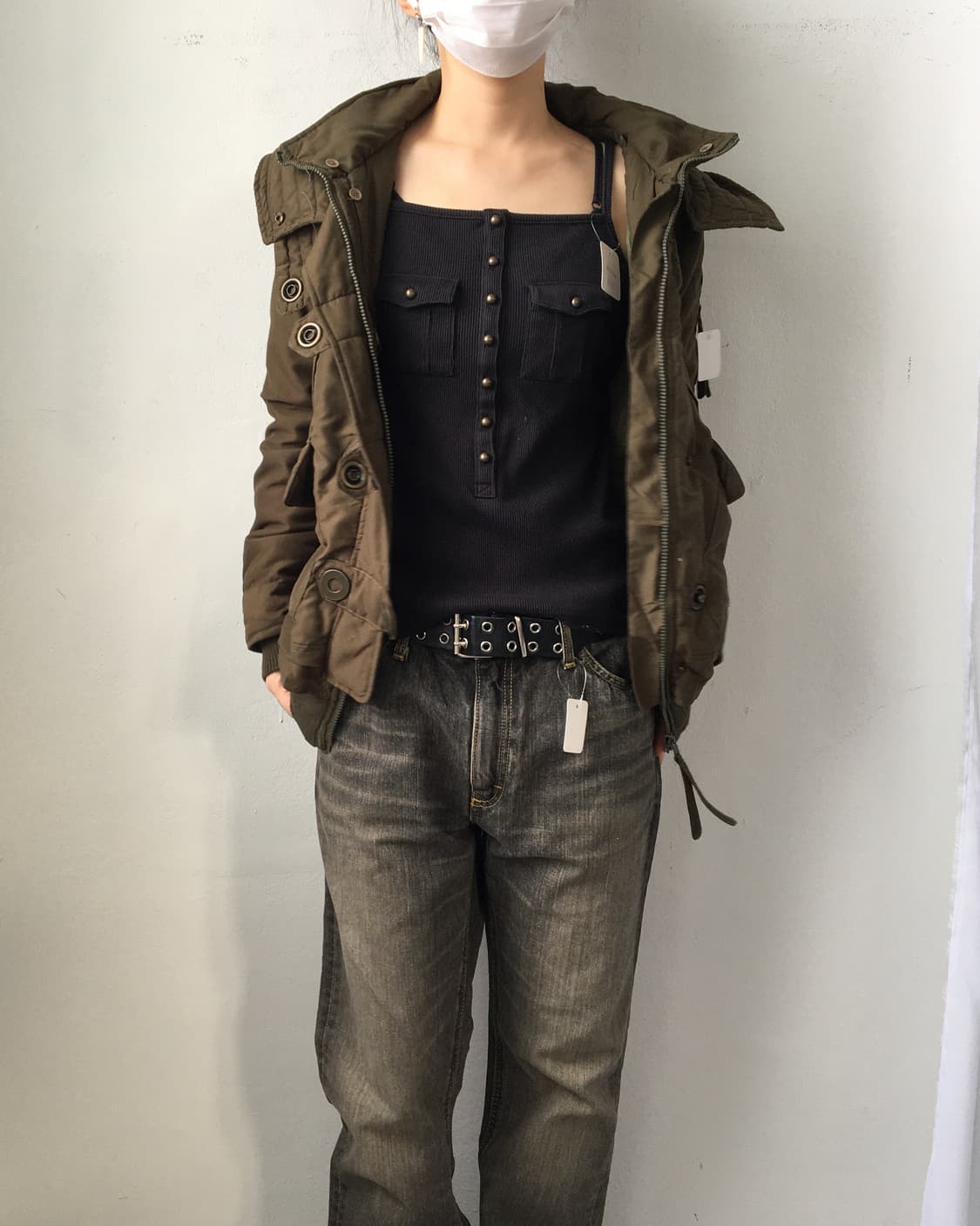 Button point hood high neck jacket 상품이미지10