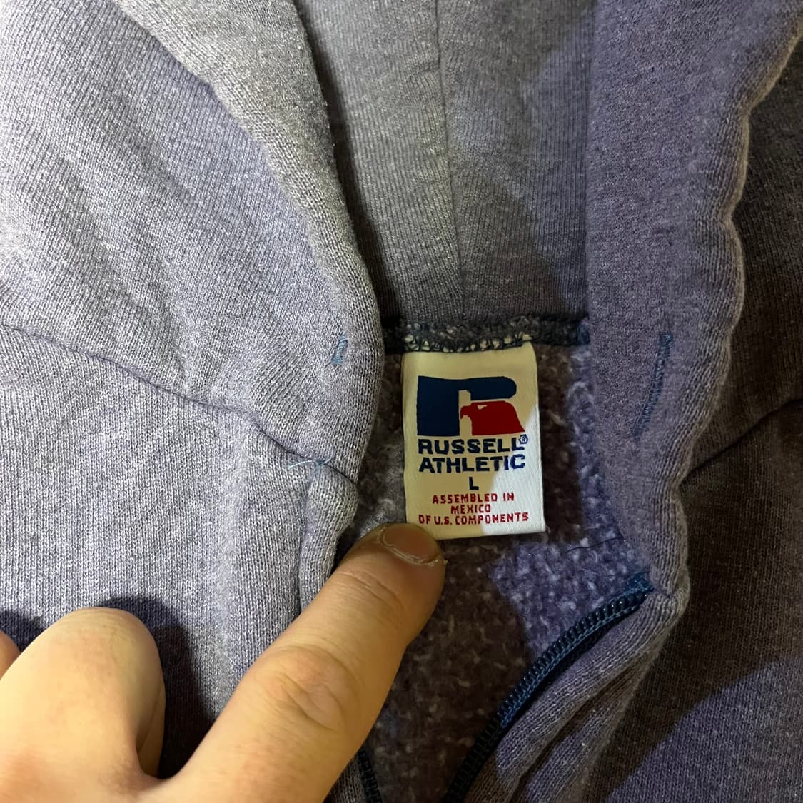 [L] 90s 빈티지 러셀 후드집업 소프트 퍼플 상품이미지5