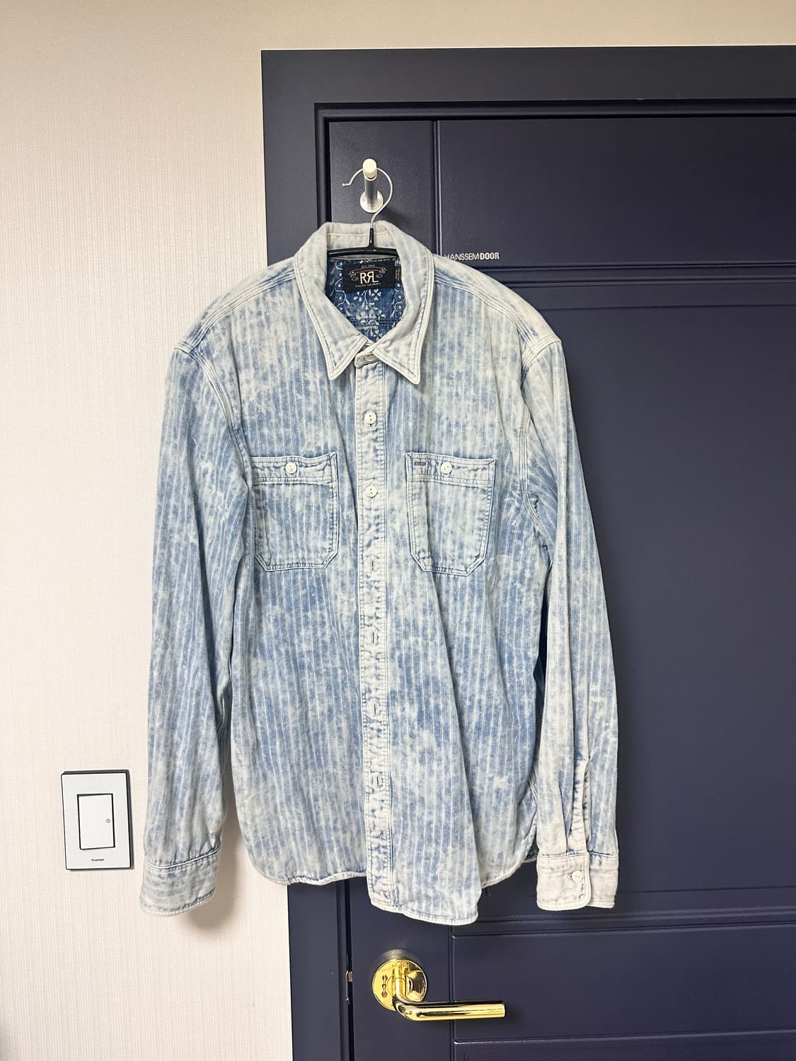 RRL 인디고 더블페이스 워크셔츠 M 상품이미지3