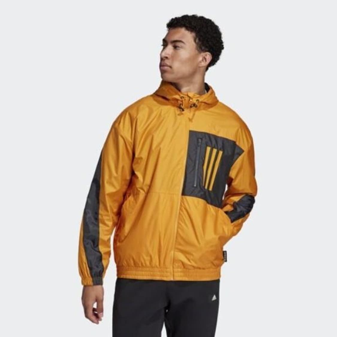 아디다스 윈드브레이커 하이브리드 기모 배색 오렌지 바람막이 L 새상품 상품이미지3