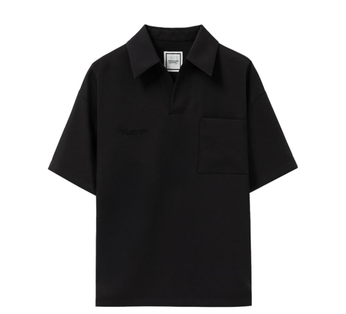 우영미25SS 블랙 오픈 폴로 티셔츠 m 상품이미지1