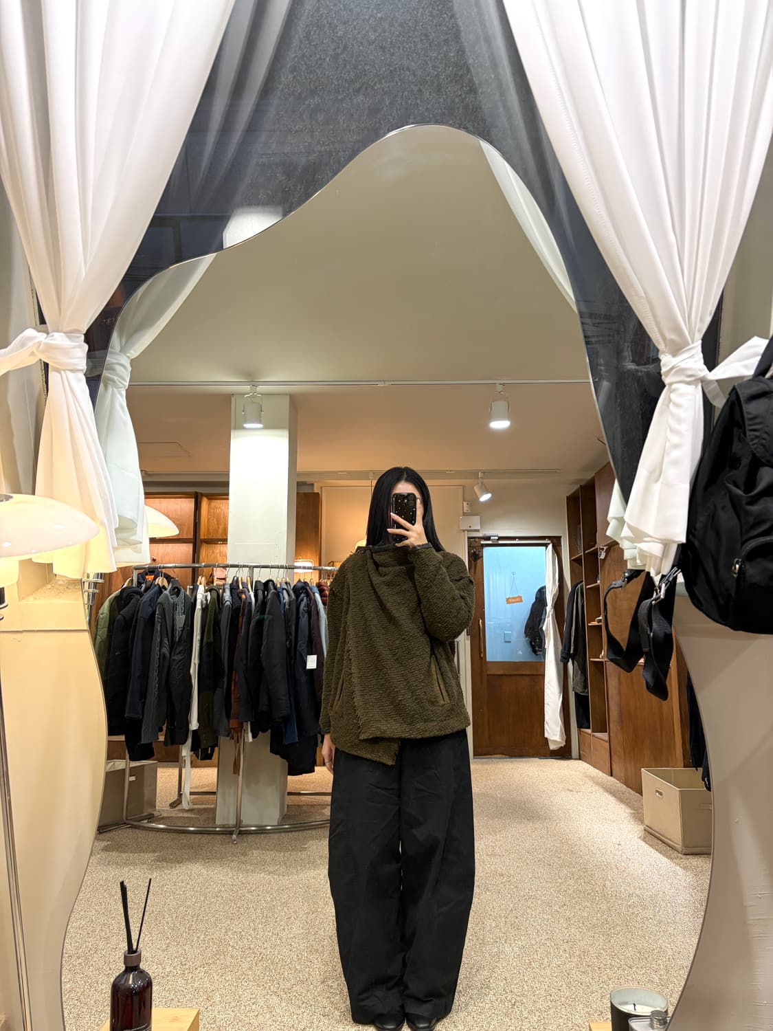 이자벨마랑 램 레더 숄 카라 랩 니트 자켓 상품이미지2