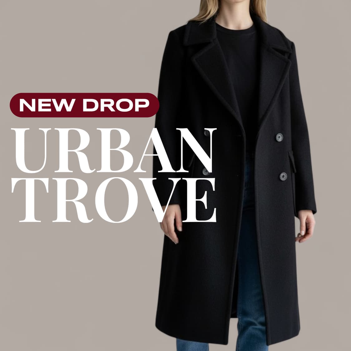 폴앤조 여성 블랙 더블코트 M(66) 상품이미지1