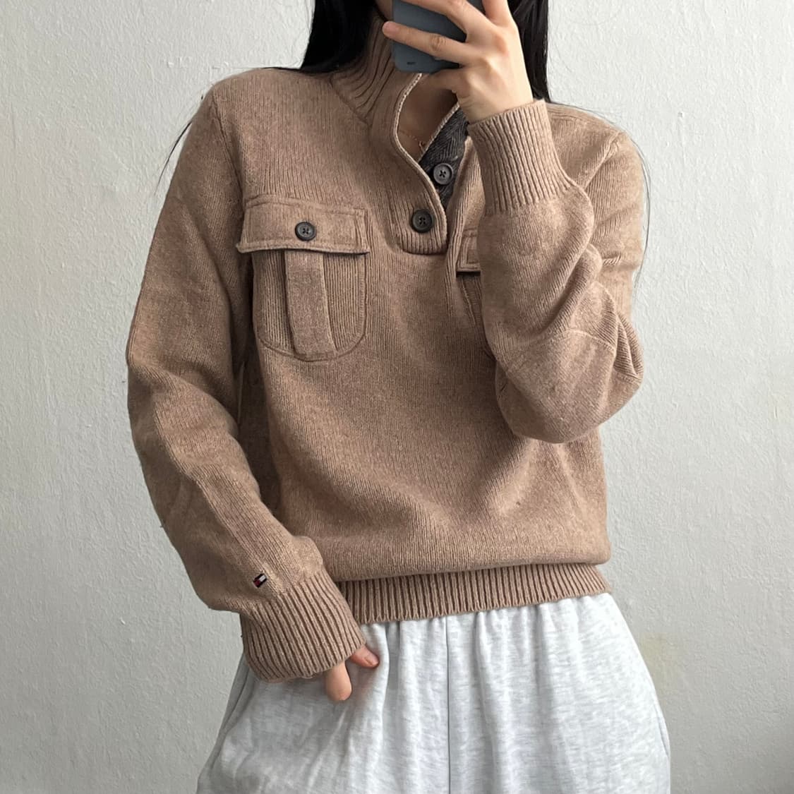 S) 타미힐피거반집업니트 A1008 상품이미지2