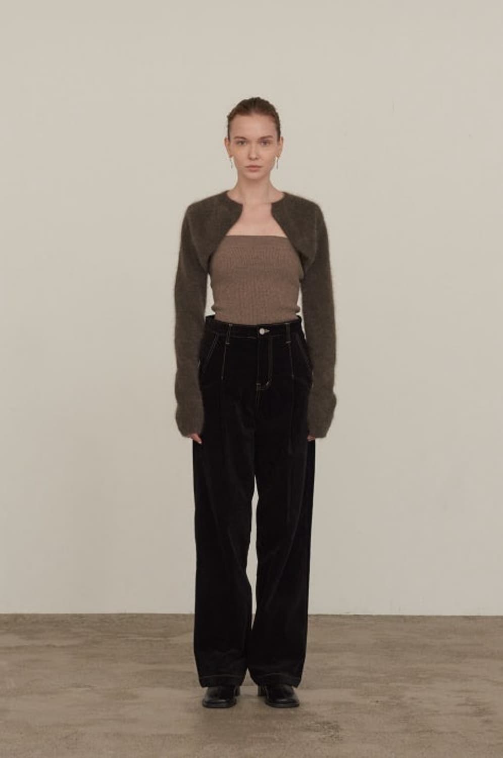 디이애그널 레이어드 튜브탑 볼레로 가디건 상품이미지1