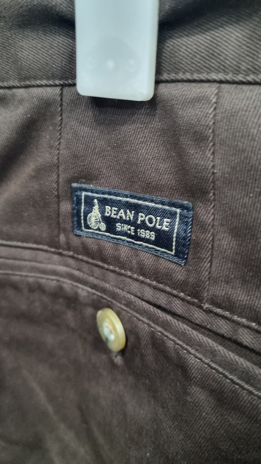 bean pole) 레트로 밤색 투턱 면바지 허리단면40(31)기장102 상품이미지4