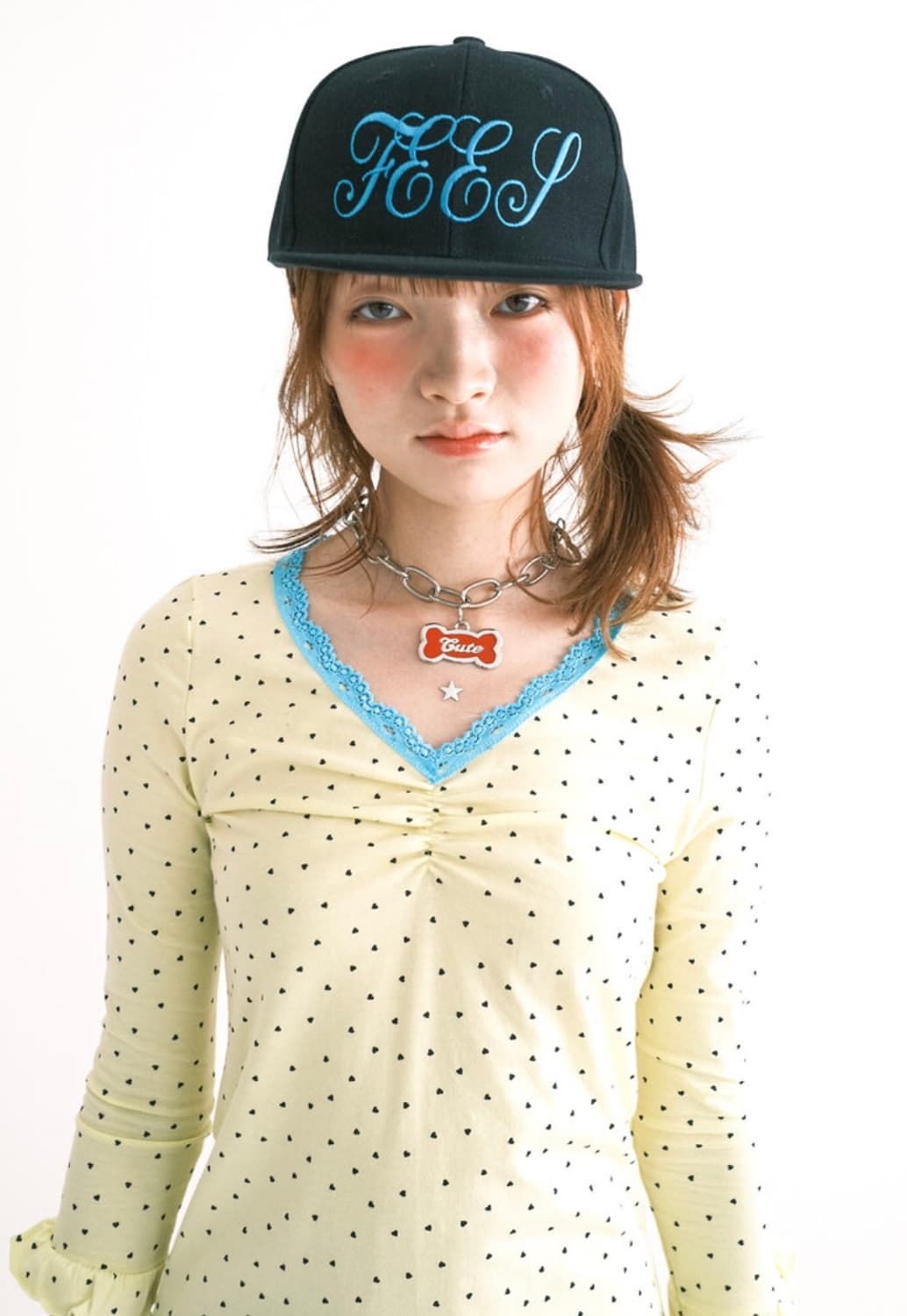 mini heart lace top (lemon) 상품이미지1