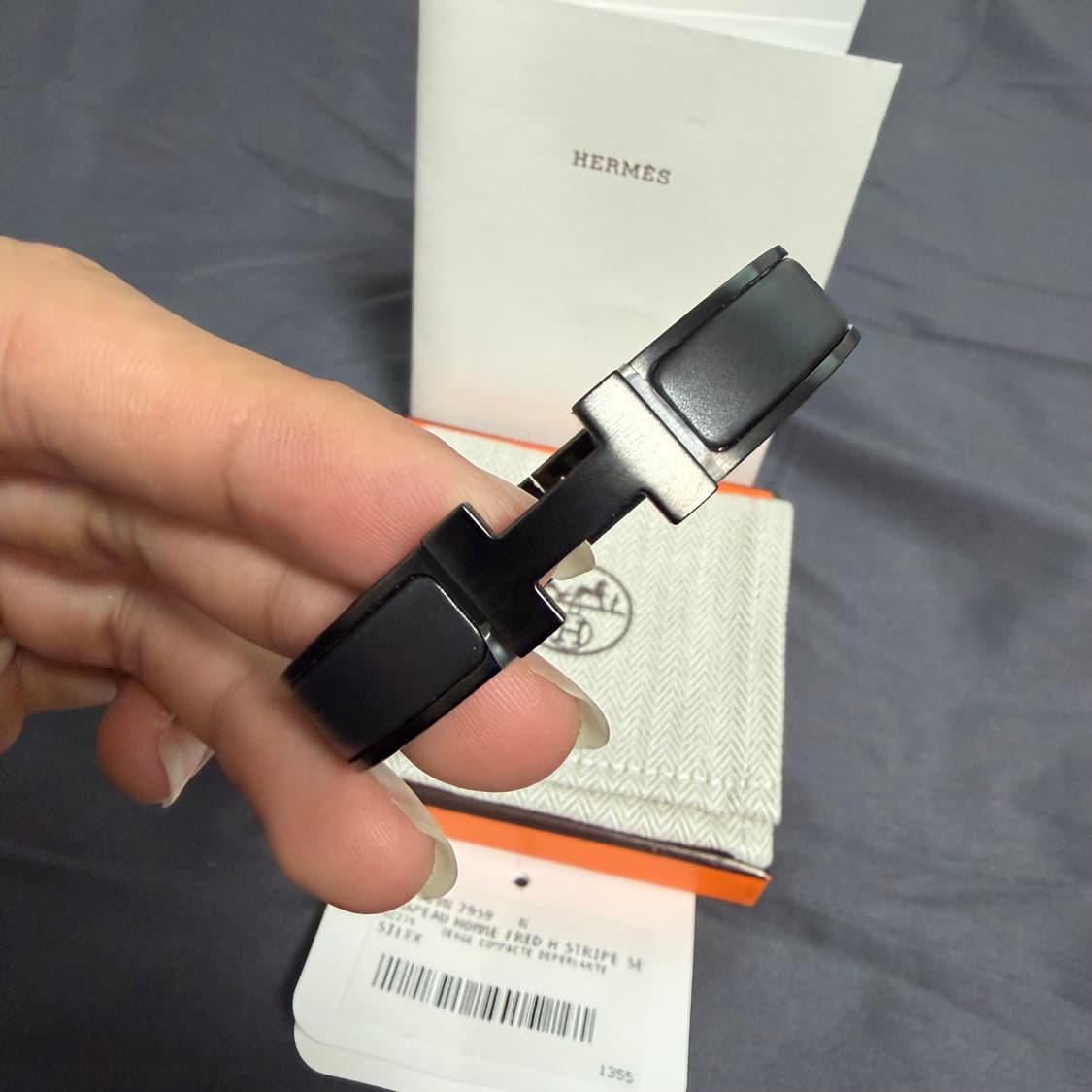 [새상품.풀구성] 에르메스 클릭아슈 블랙 팔찌 T4 상품이미지1