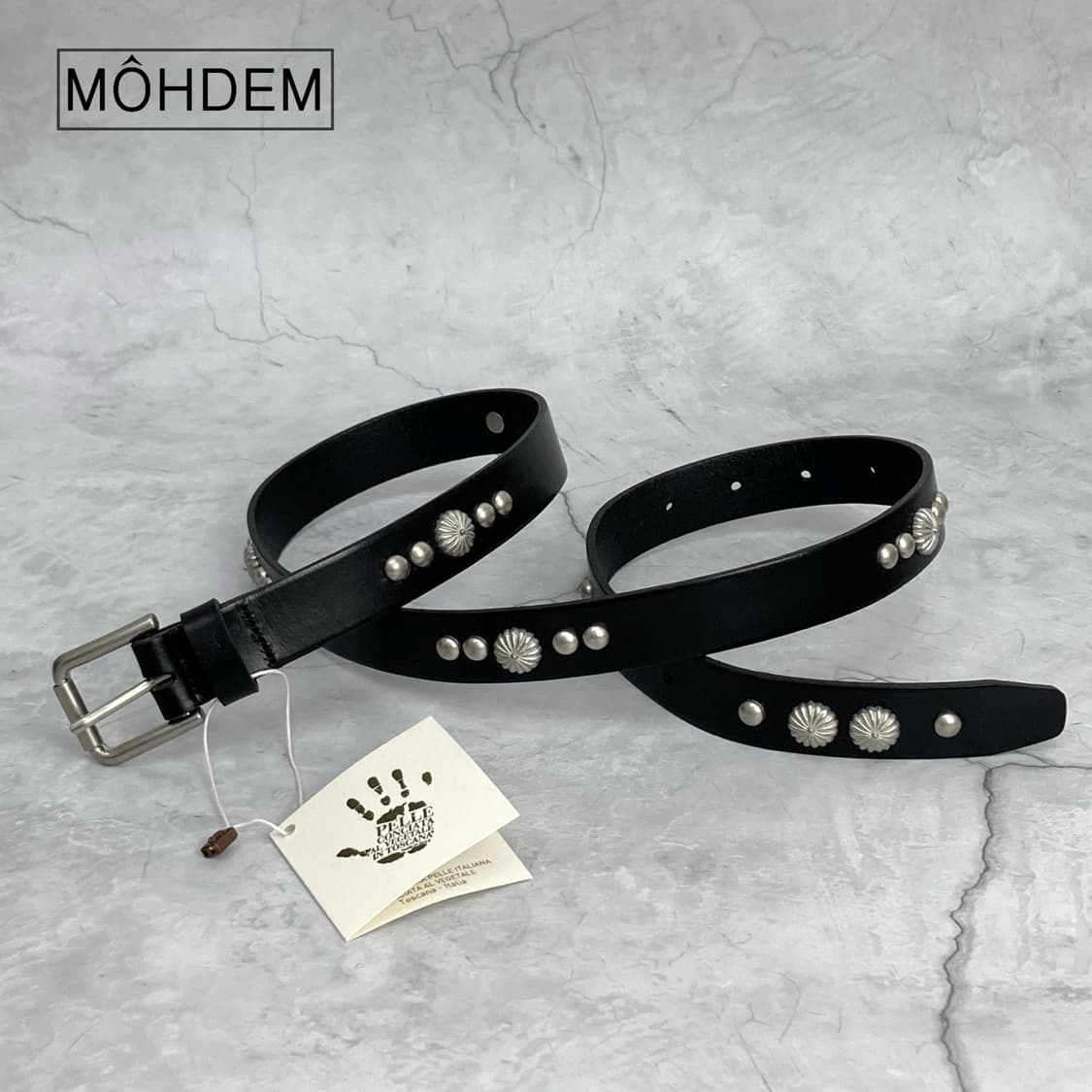[Unisex] 플라워 스터드 웨스턴 가죽벨트 상품이미지7
