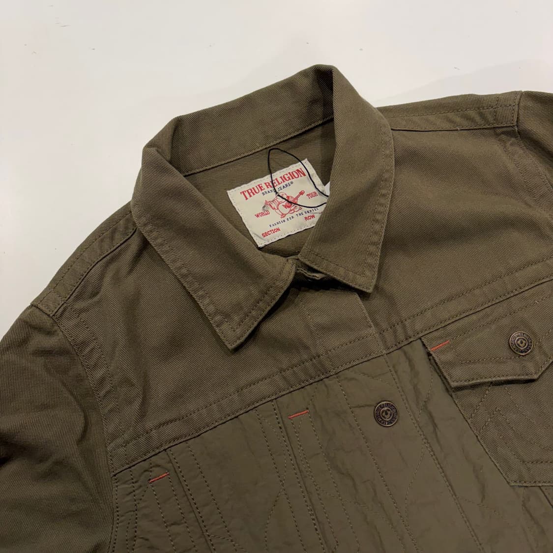 [100] TRUE RELIGION 트루릴리젼 카키색 퀼팅 자켓 B258 상품이미지3