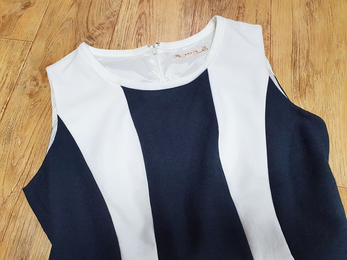 샤틴(SATIN) 투톤 배색원피스 55 상품이미지2