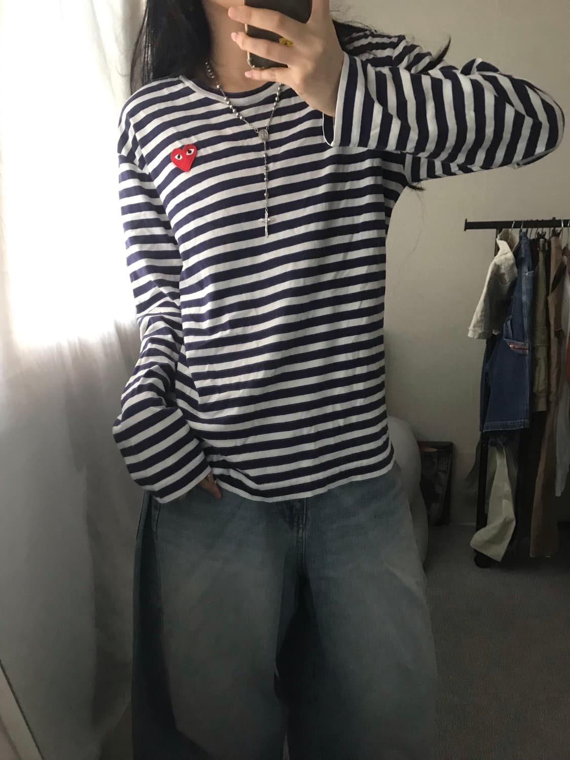 꼼데가르송 네이비 스트라이프 롱슬리브 상품이미지6