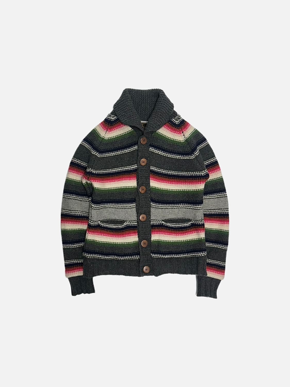 Go Slow Caravan 모 숄카라 니트 가디건 일본빈티지 상품이미지1