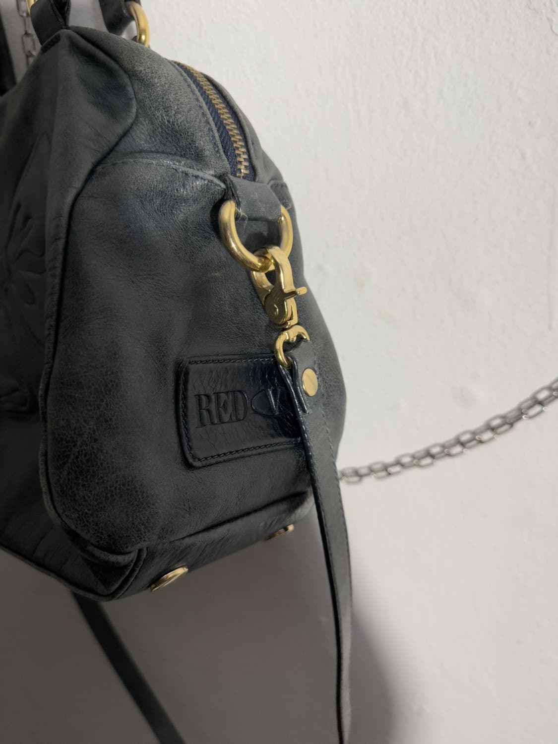 vtg 발렌티노 워시드 레더 리본 토트백 상품이미지3