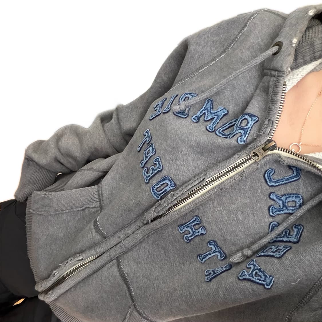 🩶아베크롬비 y2k 아치로고 그레이 후드집업🩶 상품이미지2