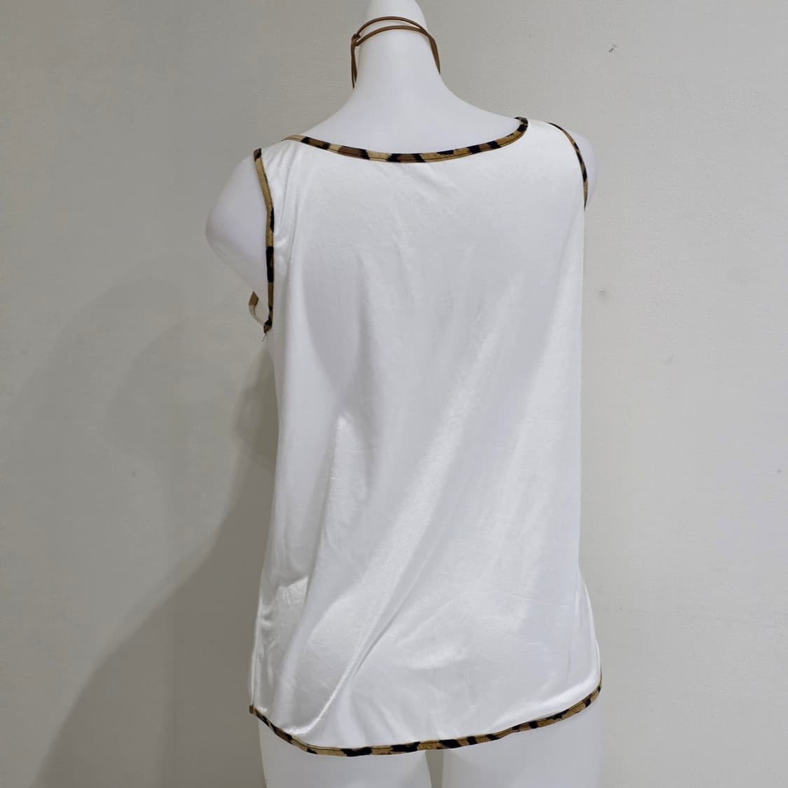 일본빈티지)오네갸루st 대대장 호피레오파드 야자수 여름 나시 슬리브리스 상품이미지3