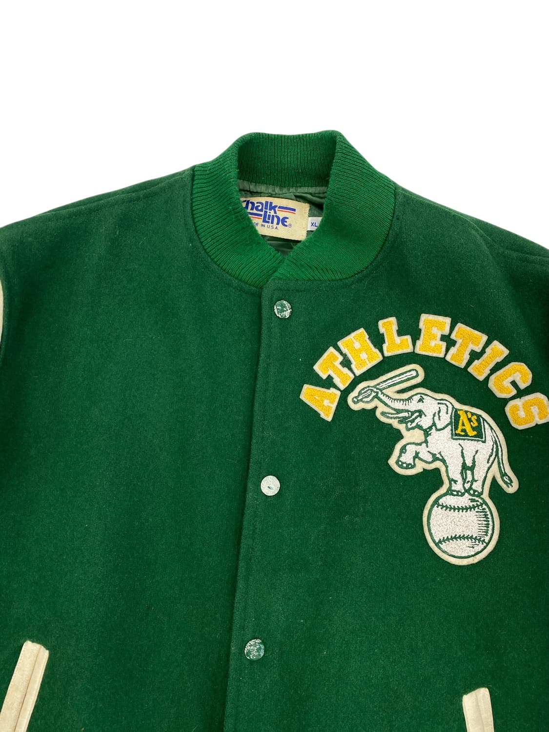 80's Chalk Line 오클랜드 A's 바시티 자켓 상품이미지3