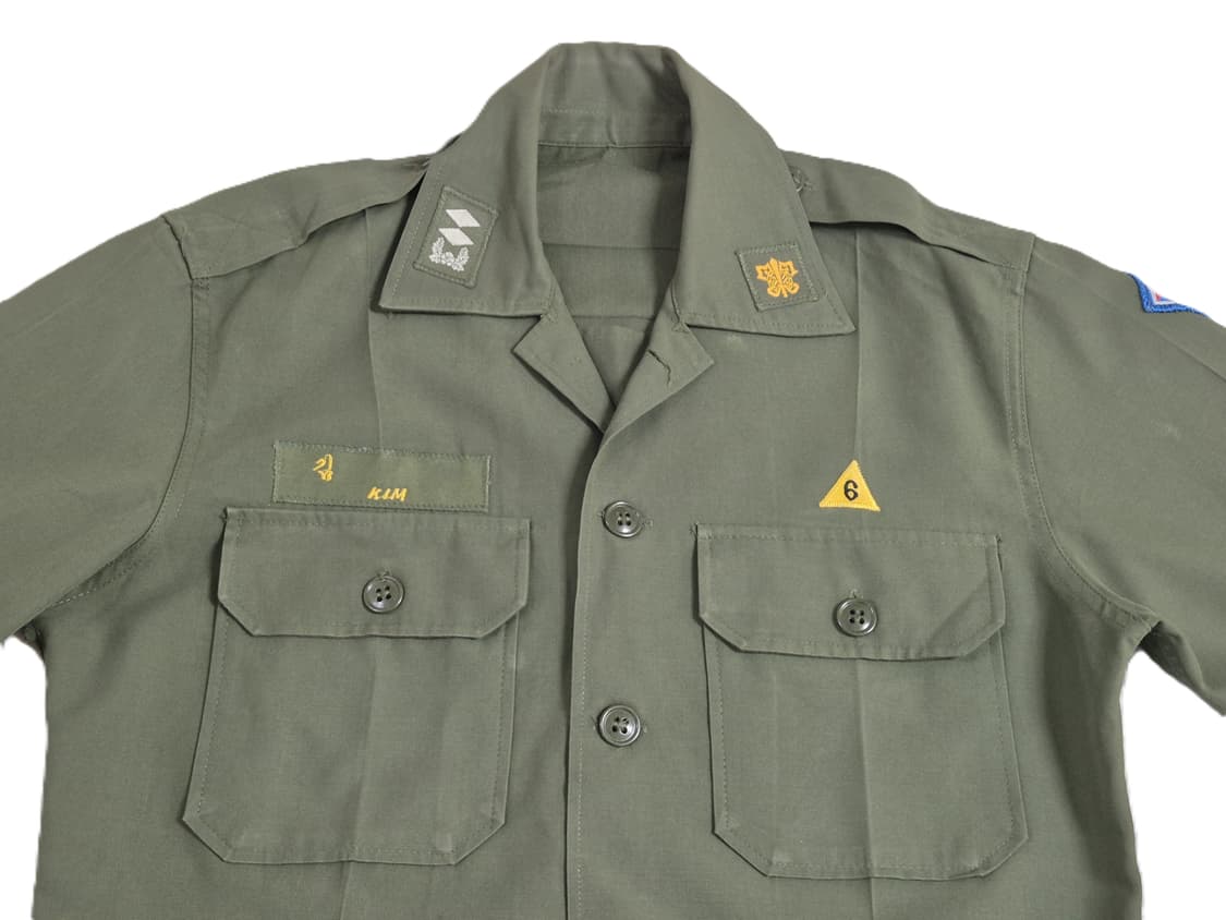 육군 구형 2기갑여단 기갑 중위 민무늬 전투복 상의 자켓 (M) 상품이미지5