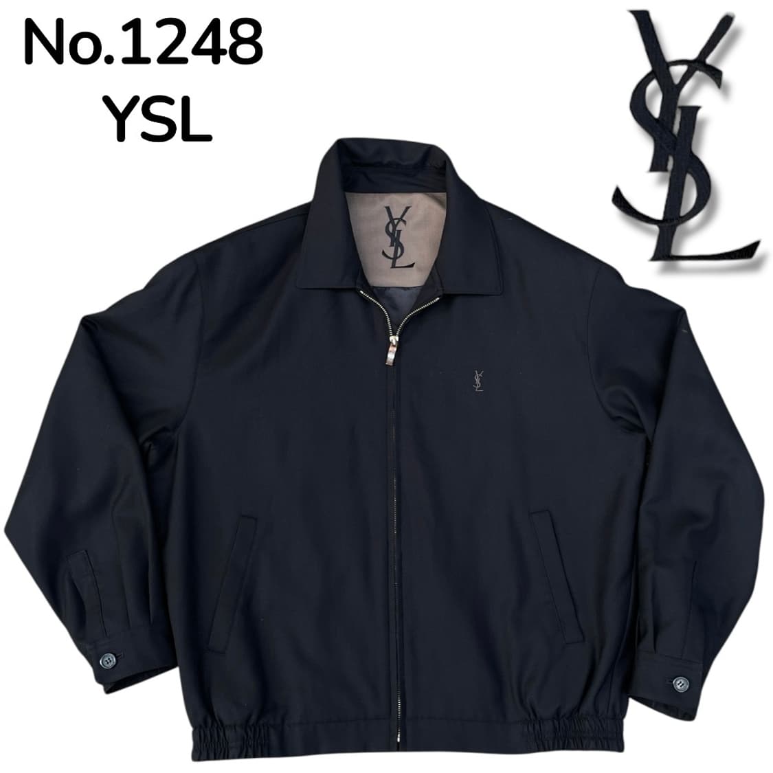 90s YSL 입생로랑 아카이브 블랙 모 자켓 블루종 105 상품이미지1