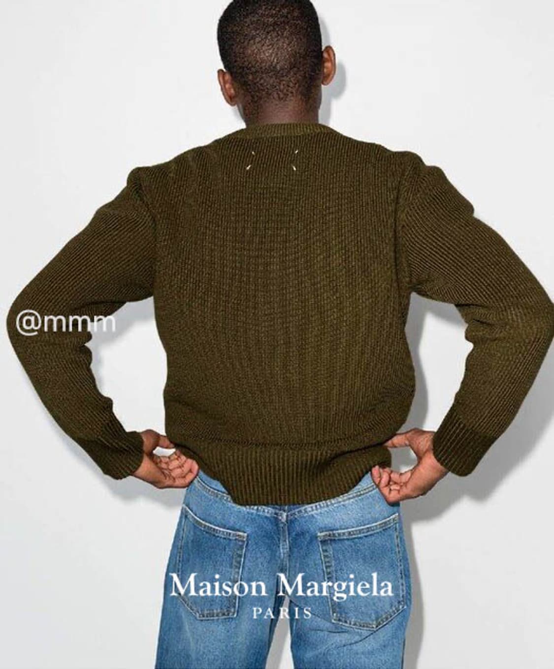 마르지엘라/스티치 니트 올리브 상품이미지10