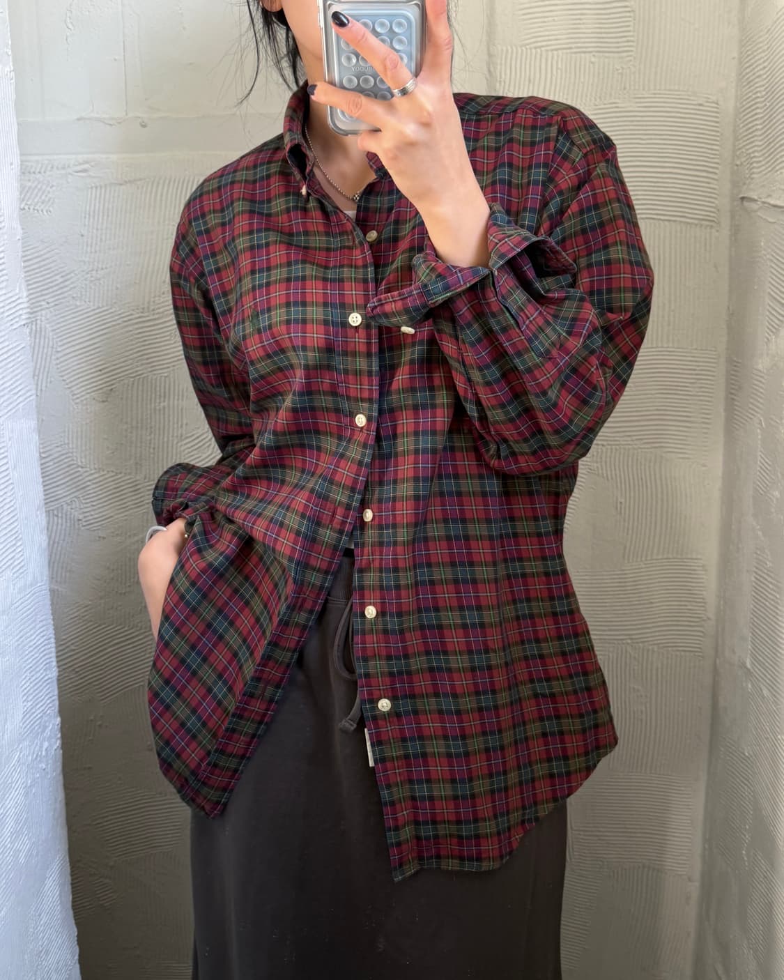 Polo 폴로 랄프로렌 그린포니 버건디체크 클래식핏 셔츠 상품이미지6