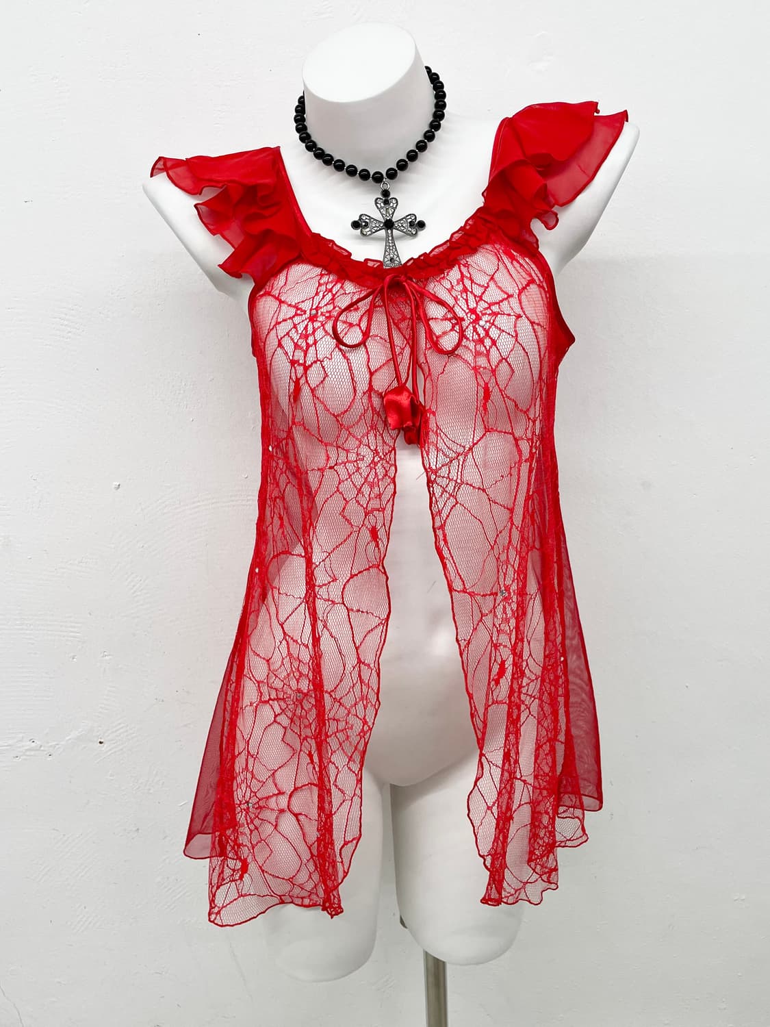 레드 그런지 프릴 슬립 상품이미지1