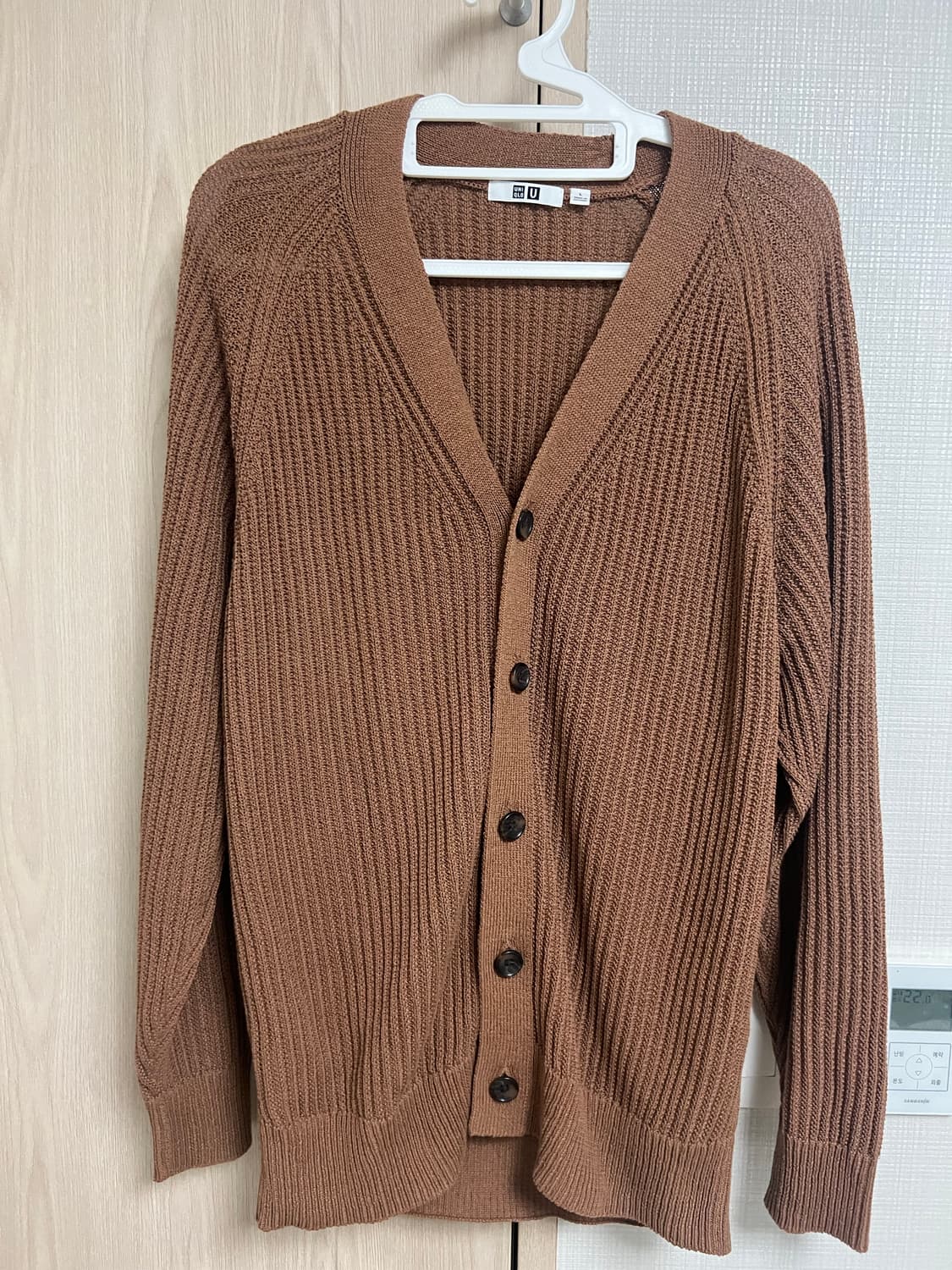 유니클로U/레글런 V넥 가디건 브라운/L 상품이미지1