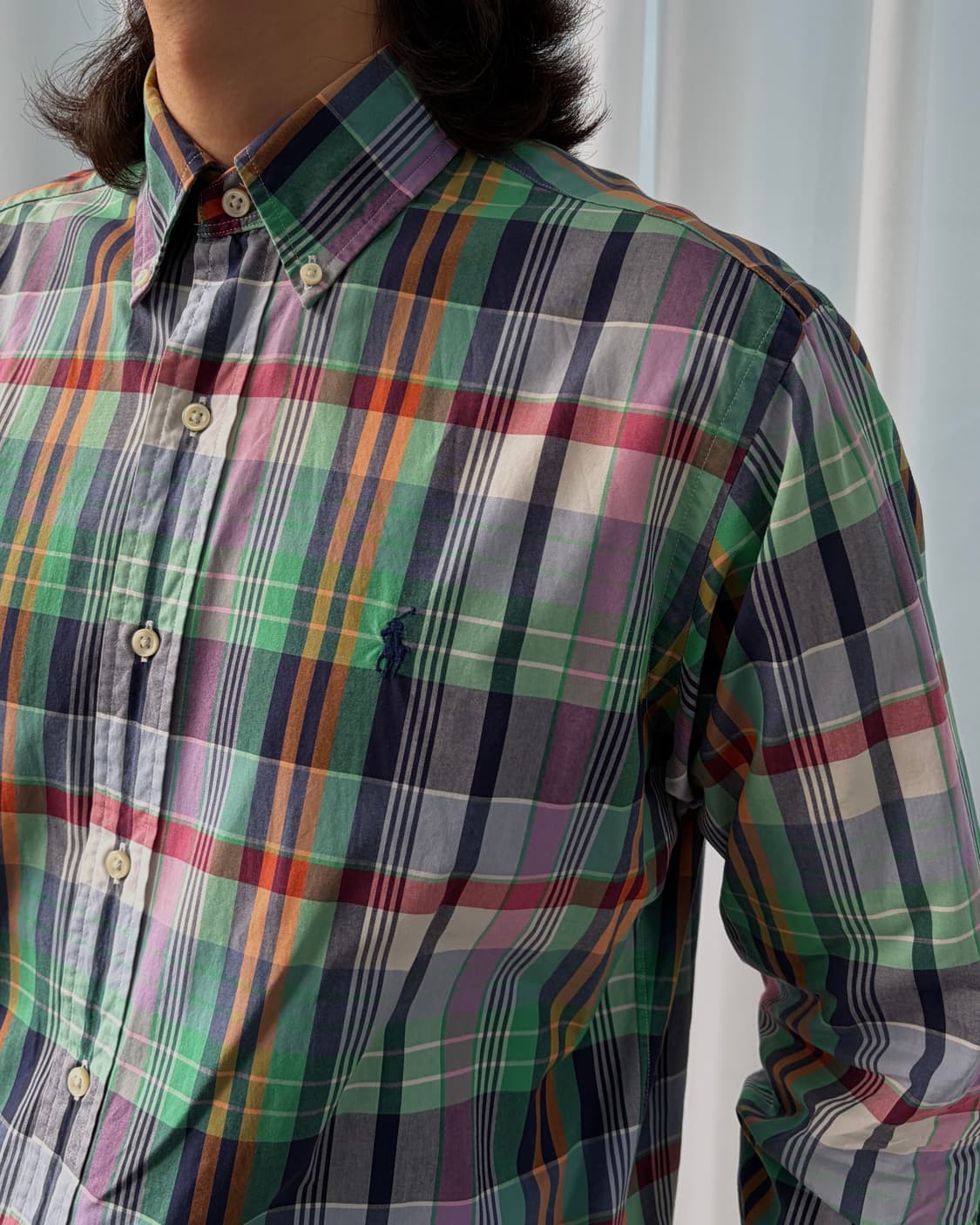 [M-L]폴로 랄프로렌 포플린 클래식핏 체크 셔츠 상품이미지3