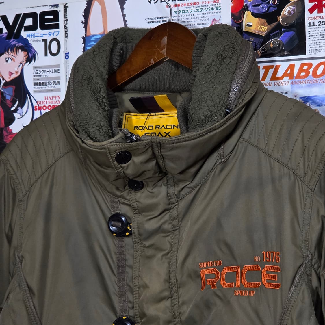 빈티지 카키 하이넥 누빔 항공 점퍼 상품이미지3