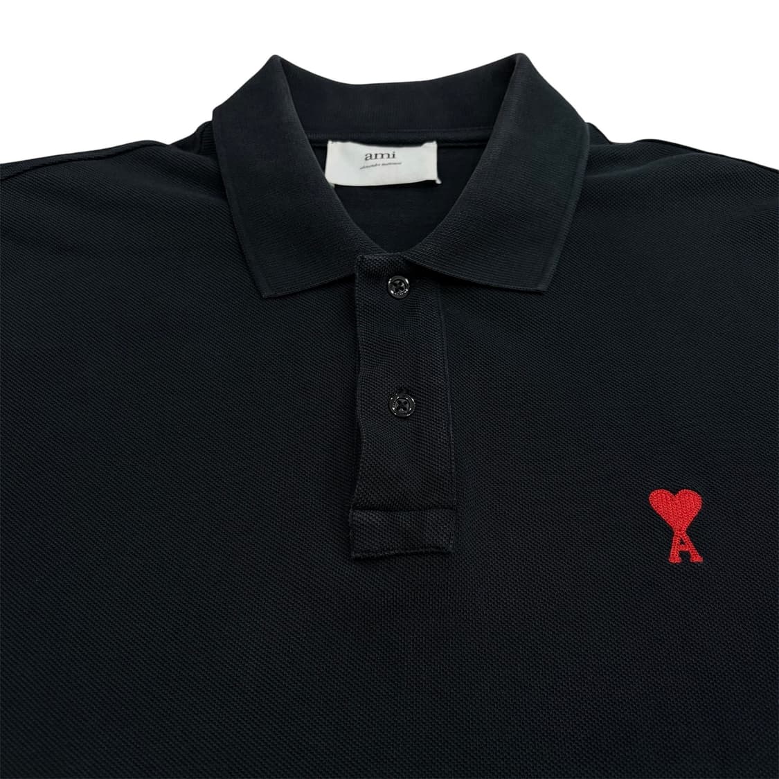 AMI 아미 블랙 반팔 카라 티셔츠 (XXL) 상품이미지3