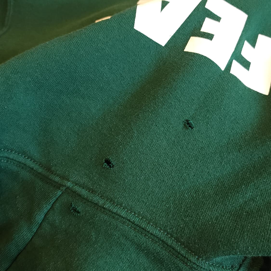 90s 러셀 후드 울프팩 빈티지 레터링 후드 스웻셔츠 그린 S 상품이미지10