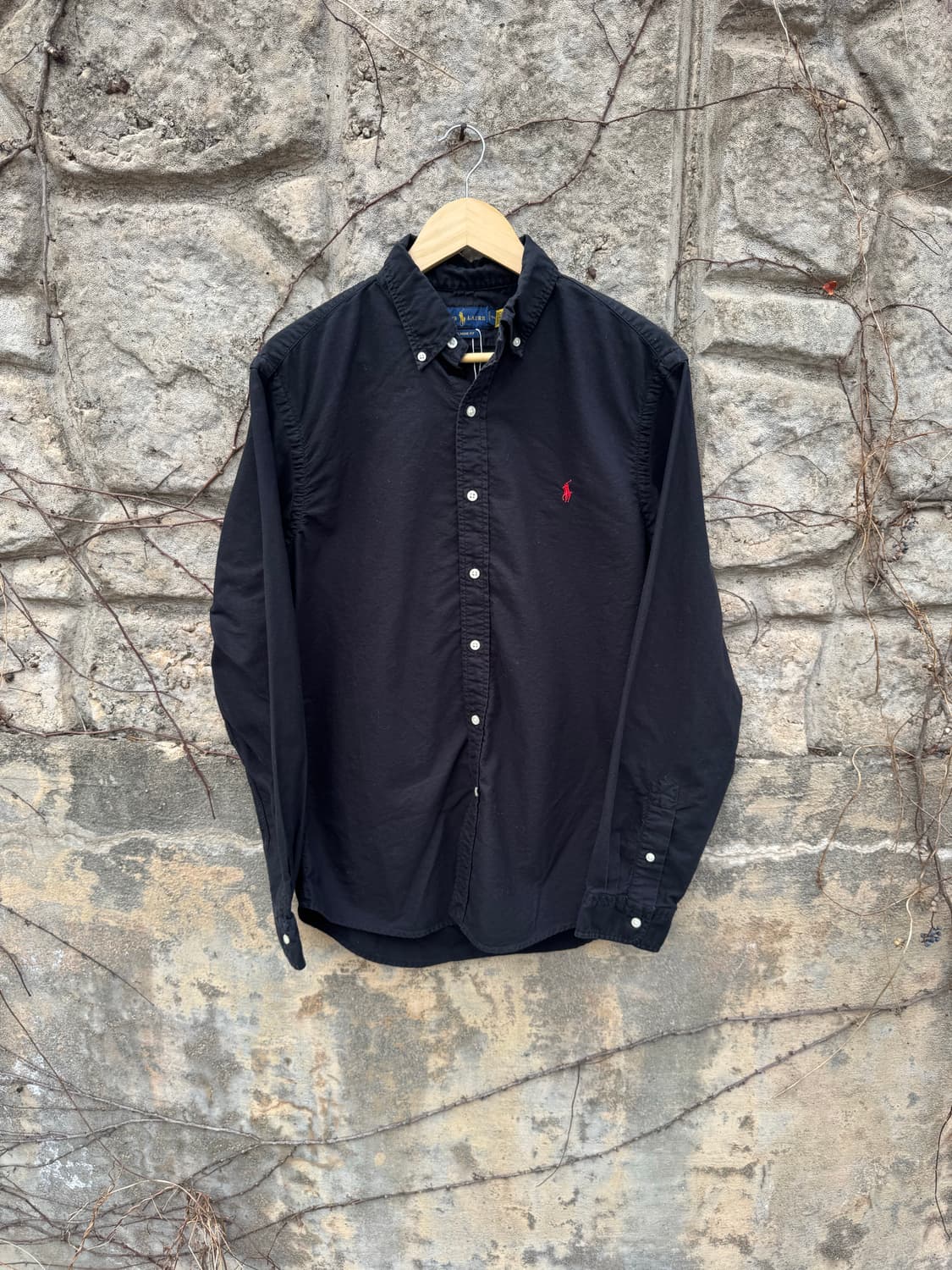 폴로 랄프로렌 빈티지 클래식 핏 면 셔츠 블랙 m 상품이미지1
