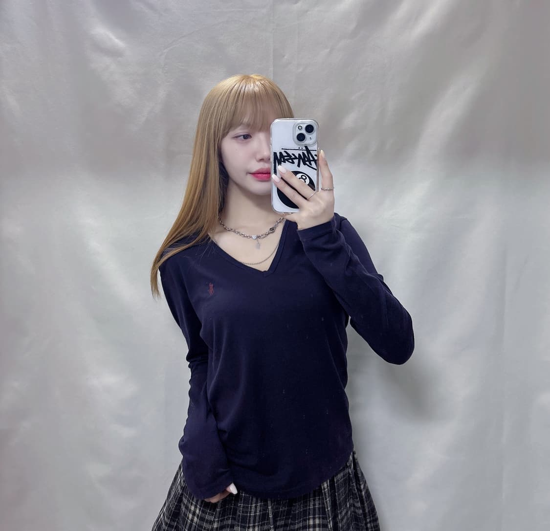 폴로 랄프로렌 네이비 포니 브이넥 슬리브  상품이미지1