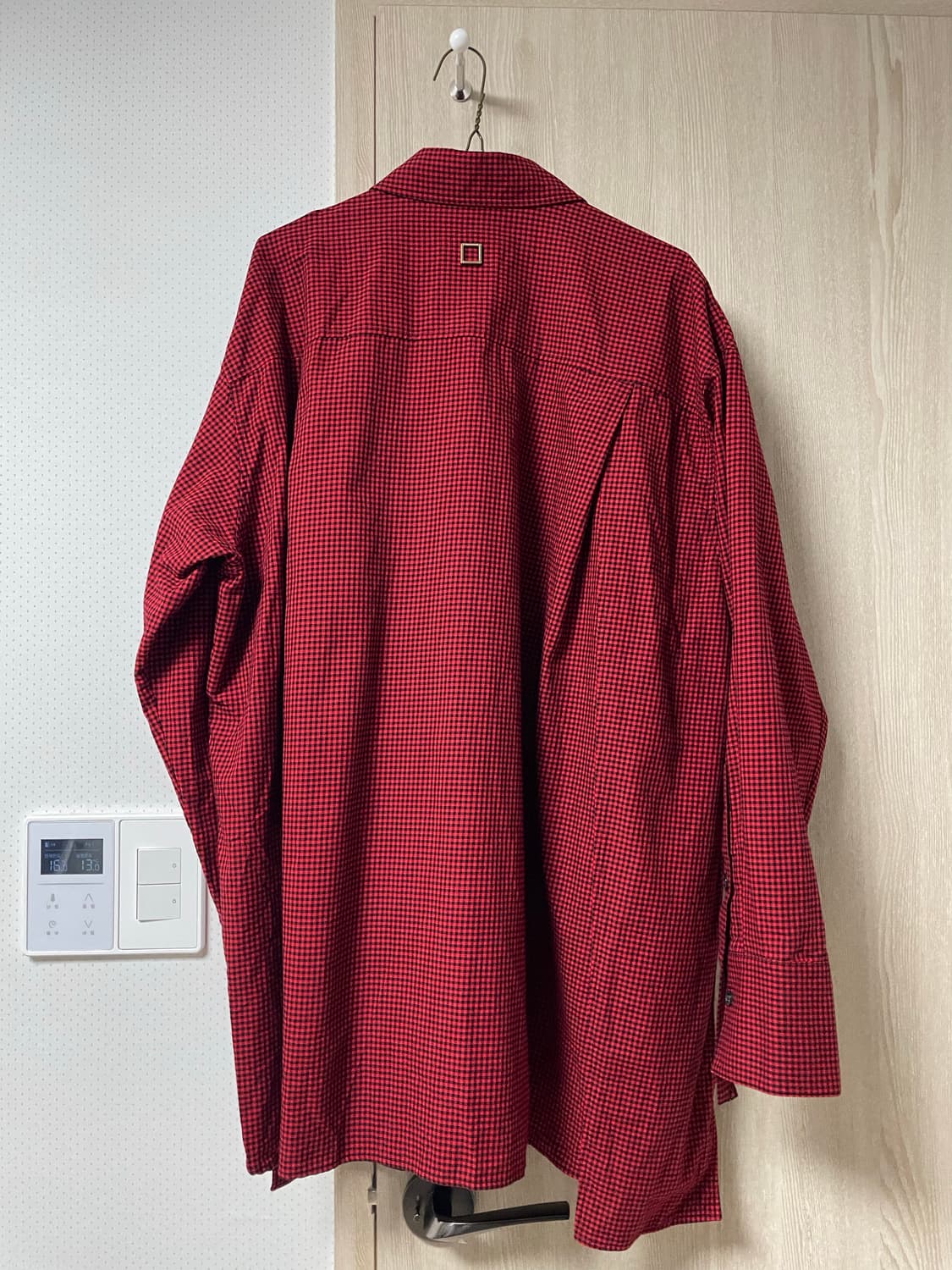 48사이즈, 우영미 레드 깅엄 레이어드 체크셔츠 상품이미지6