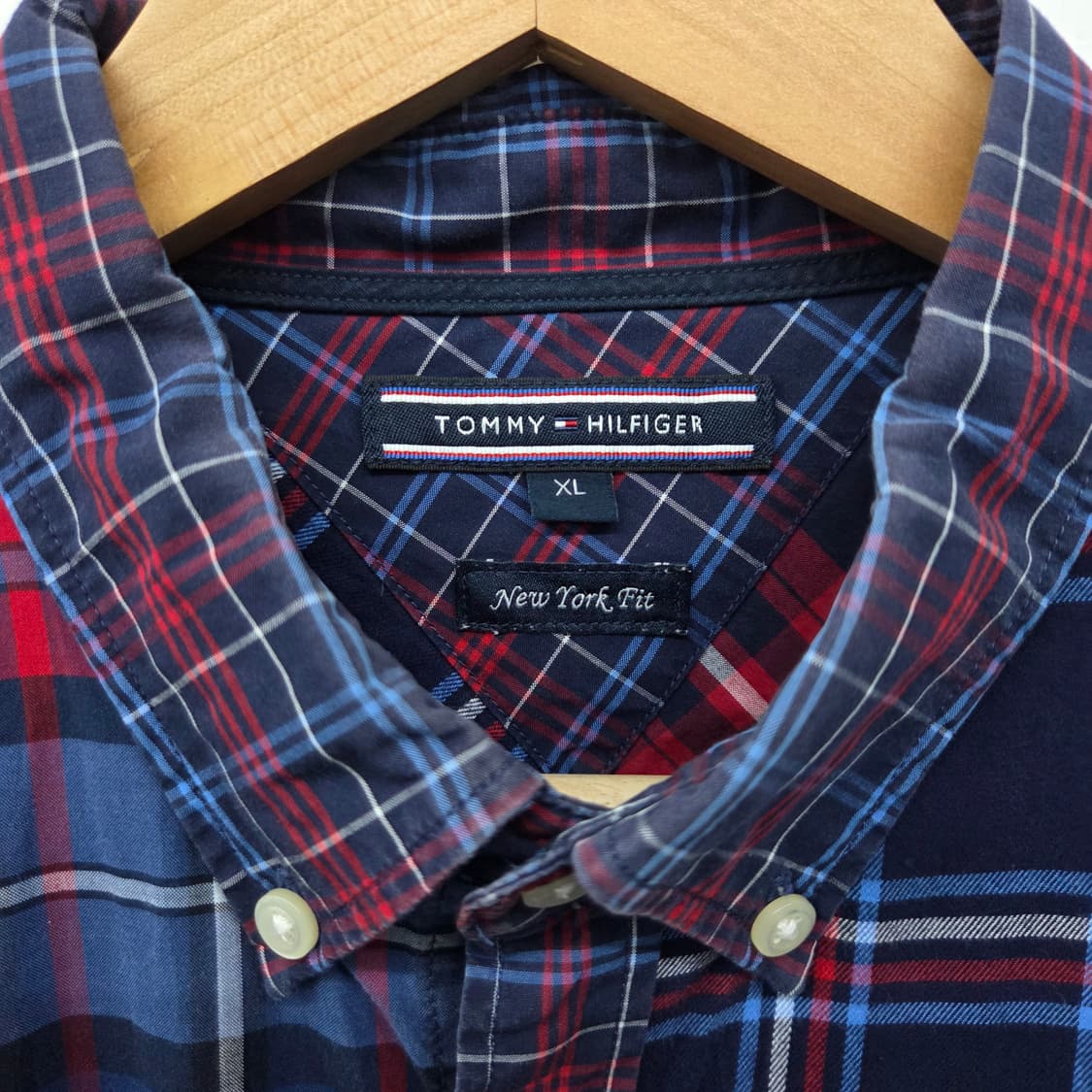 타미힐피거 패치워크 체크 셔츠 남XL 상품이미지3