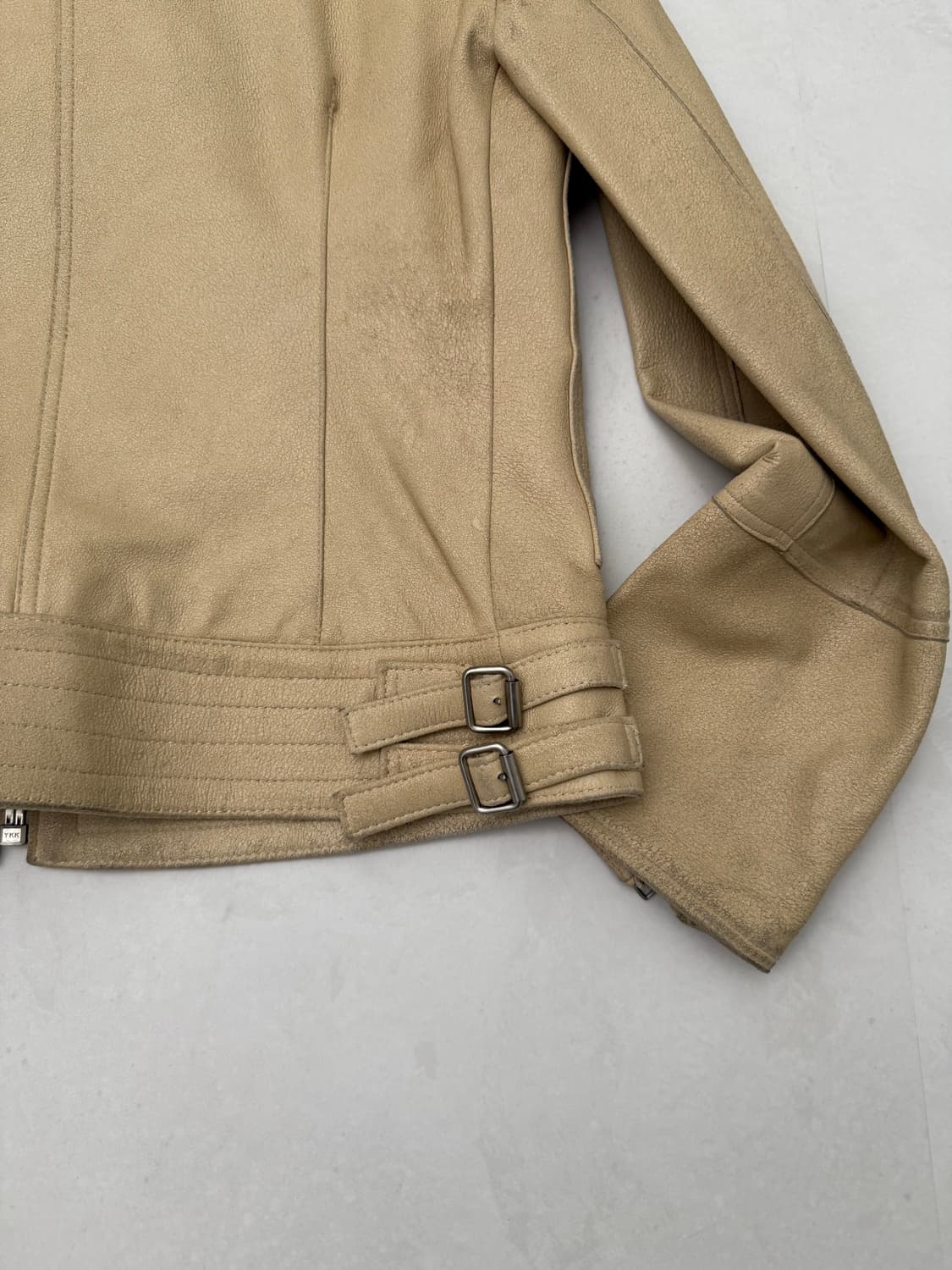 Comme Ca Du Mode 베이지 바이크 가죽 자켓 상품이미지5