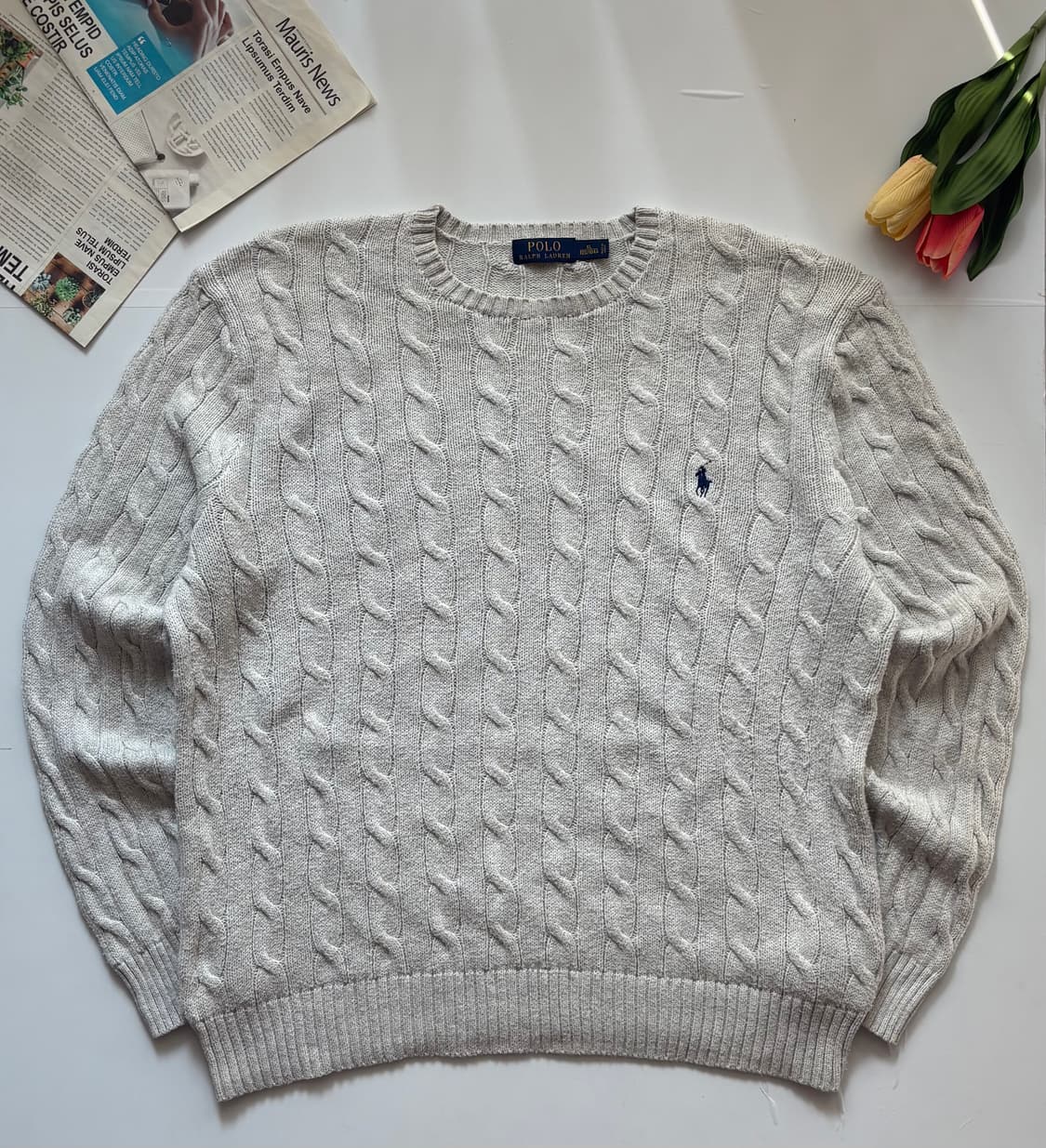 Polo 폴로랄프로렌 오트밀 케이블 니트 상품이미지2