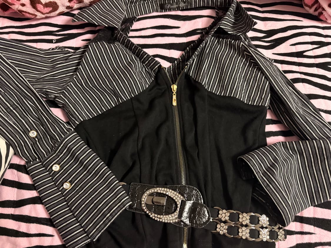 오니갸루 탑 벨트 세트 갸루 빈티지 히메겨루  상품이미지1