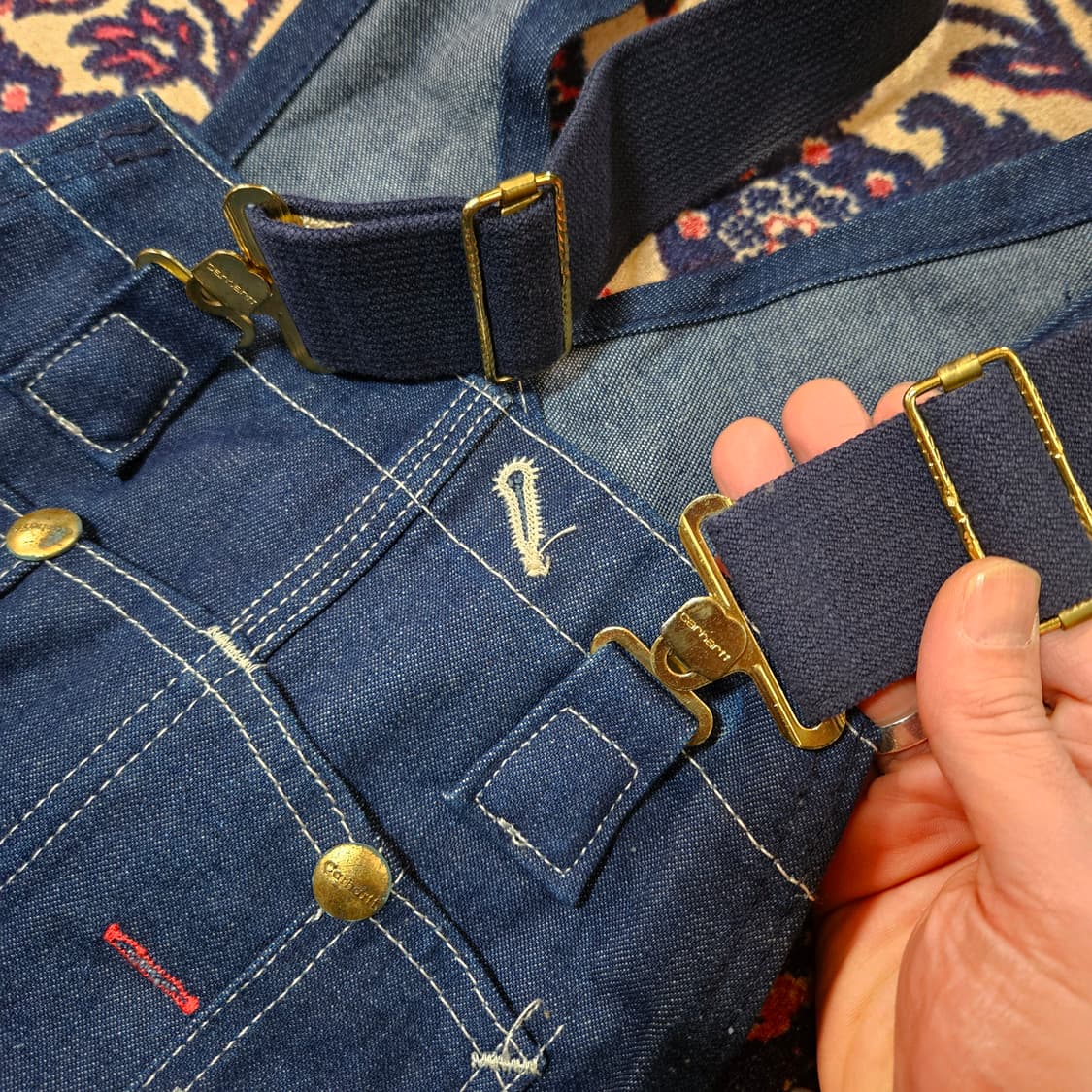 칼하트 데님 카펜더 루즈핏 멜빵 셋업 30 x 30 size 상품이미지6