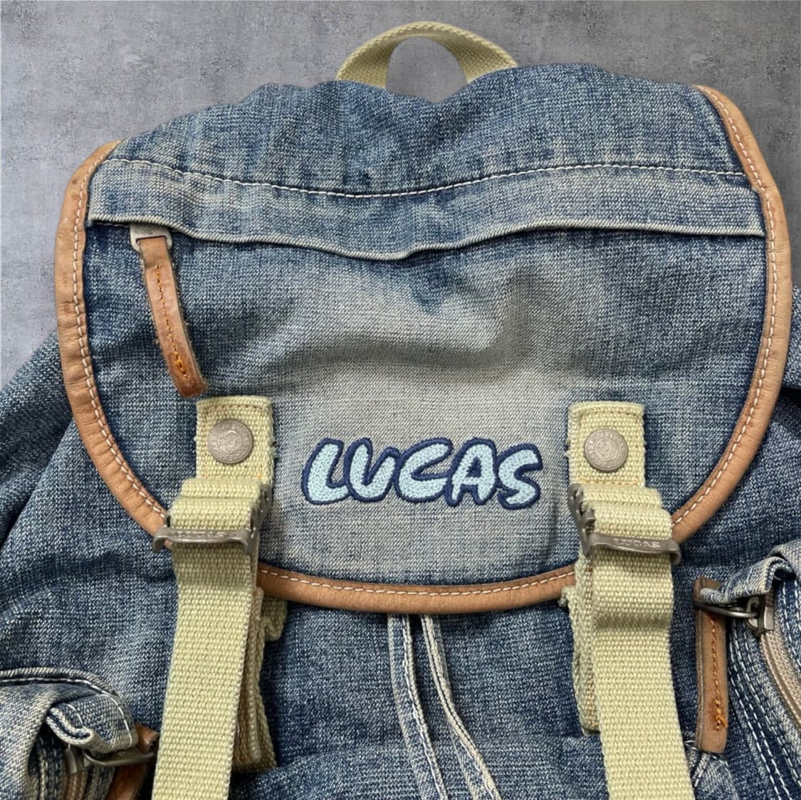 루카스 Lucas 데님 멀티포켓 빈티지 백팩 상품이미지2