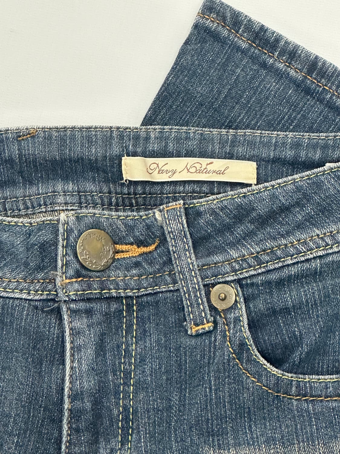 y2k 로우라이즈 슬림 워싱 부츠컷 데님 팬츠  상품이미지7