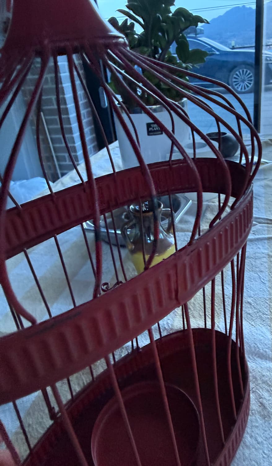 빈티지 레드 철제 새장 인테리어 소품 / 캔들 플라워 케이지 상품이미지7