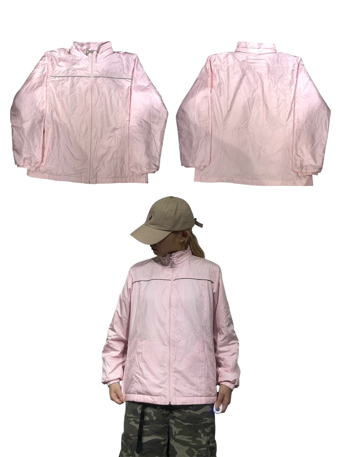엘레쎄 핑크 오버핏 바람막이 자켓 M 상품이미지1